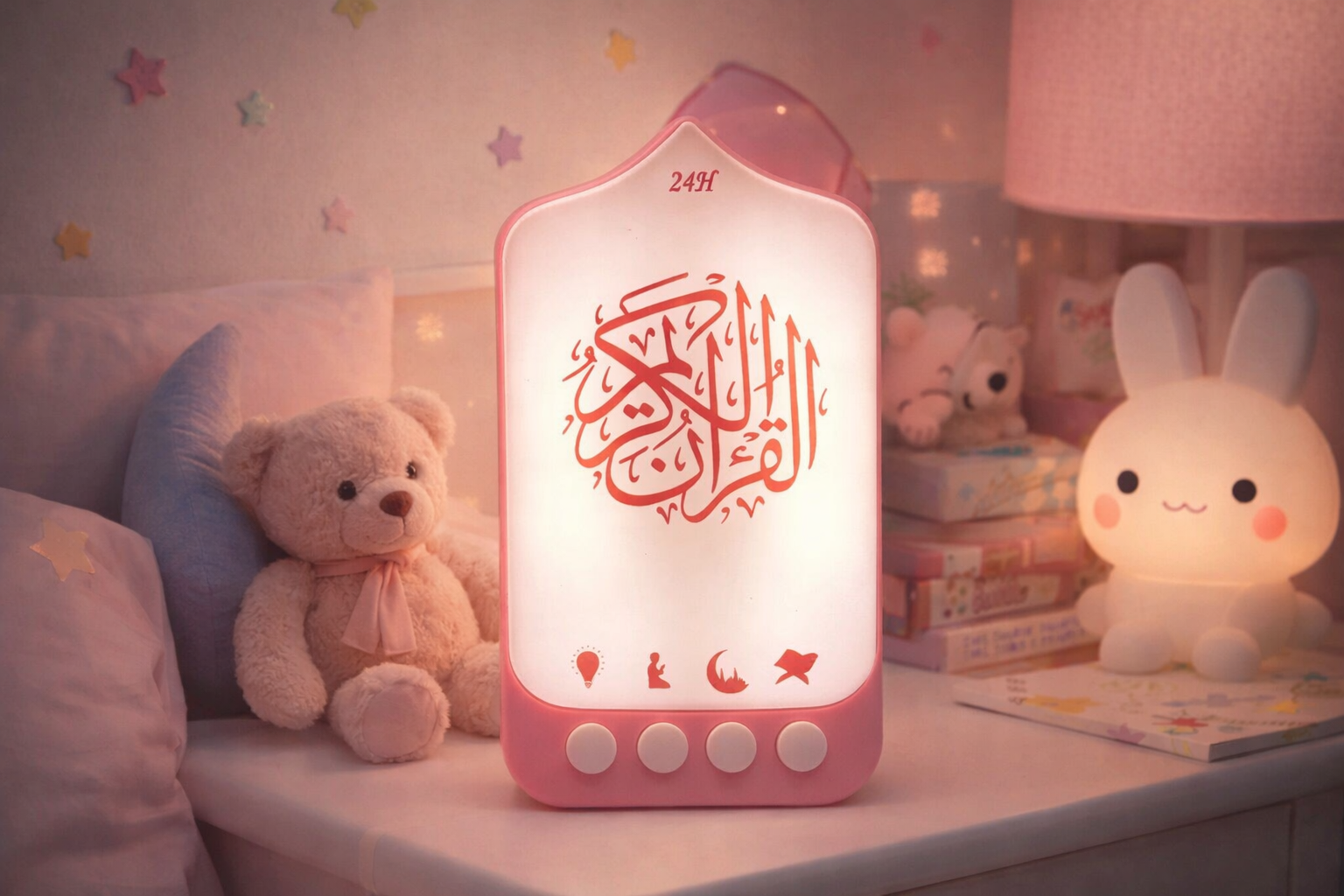 VEILLEUSE CORANIQUE (COULEUR ROSE) – Image 2